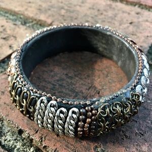 BRACELET Metal Embedded Resin Bracelet Multi Color